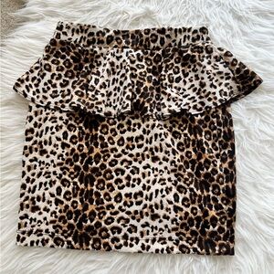 Y2K Forever 21 Leopard Straight And Pencil Skirt Women Size S